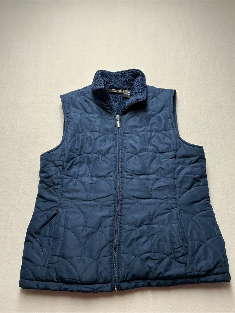 Jane Ashley Vest Size Large Womens Blue Thick Windbreaker Sherpa Lined 3671.